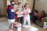 Melalui Relawan, Anggota DPRD Mentawai Dari Partai Gerindra Bantu Sembako Untuk Mahasiswa Simalegi