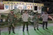 Sinergitas Koramil Dengan Polsek Sikakap Patroli Malam Dalam Penegakan Disiplin Prokes