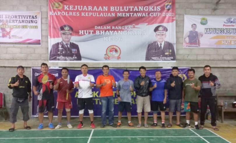 Turnamen Bulu Tangkis Kapolres Cup Mentawai Berakhir, Keluar Sebagai Juara Pasangan Beny BPBD dan Zak