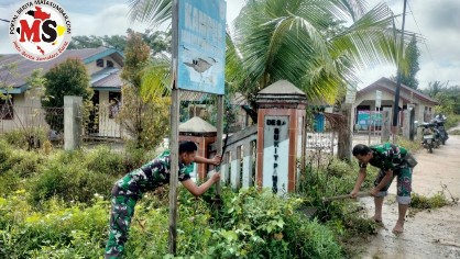 Jelang Kunjungan Wasev, Kodim 0319 Mentawai Lakukan Pembersihan Poskotis TMMD