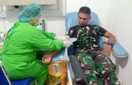 Respon Cepat, Satgas TMMD Donorkan Darah Untuk Pasien Yang Sedang di Rawat di RSUD Tuapeijat