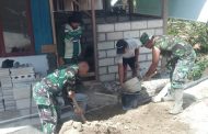 Baru Menjabat, Letkol Inf Restu Petrus Simbolon Langsung Eksen Bangun Tempat Wudhu Musholla Nurul Al Falah