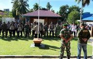 Personel Koramil 01 Sikabaluan Ikuti Apel Gabungan Pengamanan Pemilu 2024
