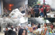 Diduga Percikan Mancis, Gudang Minyak Toko Eni/MS Jaya di Sioban Terbakar