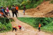 Penanganan Longsor Secara Manual di Dusun Tattanen Berhasil di lakukan BPBD Mentawai