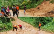 Penanganan Longsor Secara Manual di Dusun Tattanen Berhasil di lakukan BPBD Mentawai
