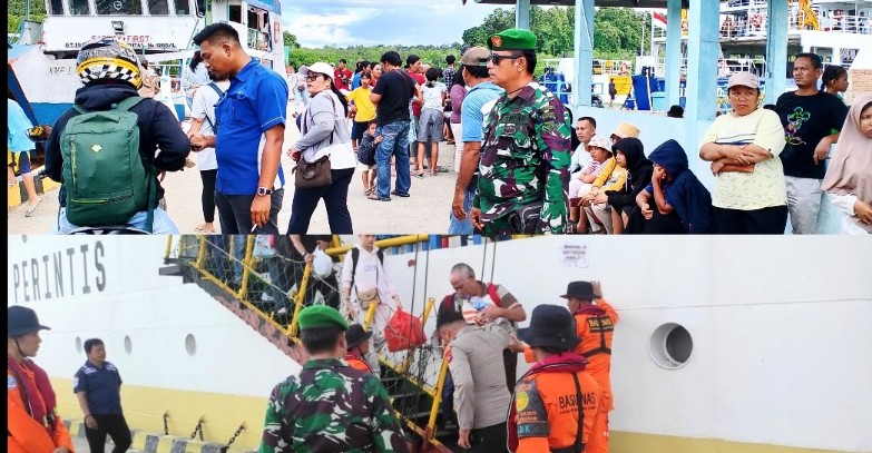 PAM Arus Balik Lebaran, Personel Kodim 0319 Mentawai Berikan Rasa Aman Kepada Warga 