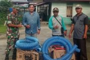 Penyerahan Bantuan Mesin Pompanisasi di Dua Desa di Dampingi Babinramil 04 Sikakap