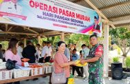 Babinsa Serka Robin Sianturi Hadiri Pembukaan Operasi Pasar Murah di Sioban