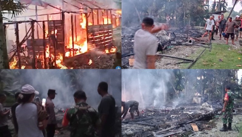 Satu Unit Rumah di Dusun Tektek Bukku'Hangus Terbakar, Penyebab Masih di Selidiki Polisi