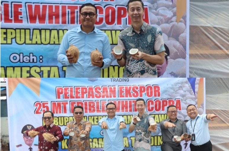 Perdana, 25 Ton Edible White Copra di Ekspor, Bupati Rinto : Ini Peluang Untuk Peningkatan Ekonomi Masyarakat
