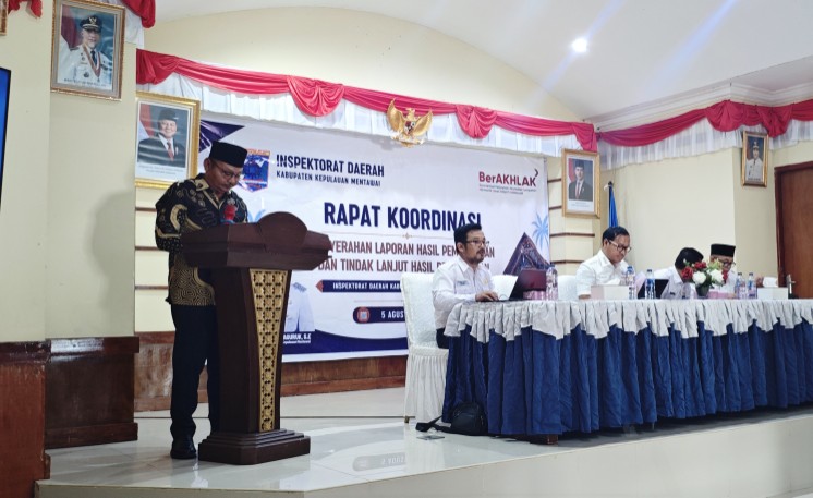 Penyerahan LHP dan Kinerja Desa Tahun 2026, Ketua DPRD Mentawai Apresiasi Inspektorat Daerah 