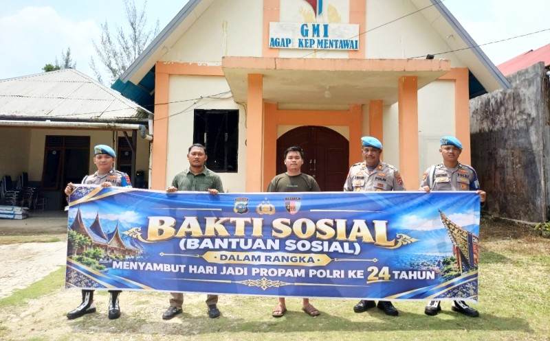 Sambut Hari Jadi Propam Polri ke-24, Propam Polres Mentawai Gelar Baksos