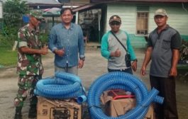 Penyerahan Bantuan Mesin Pompanisasi di Dua Desa di Dampingi Babinramil 04 Sikakap