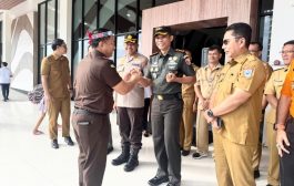 Dandim Bersama Forkopimda Mentawai Sambut Kejari Baru di Bandar Udara Rokot
