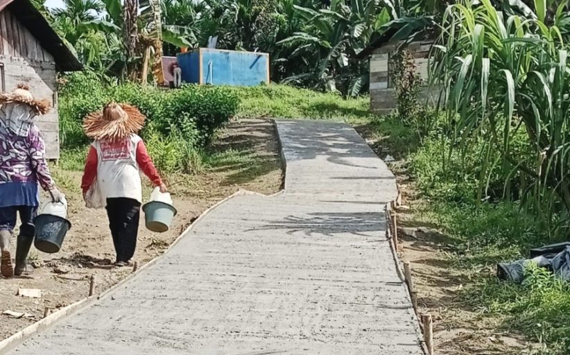 Pembangunan Jalan Pemukiman Tahap I Dusun Talopulei IDT Simaeruk Rampung 